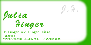 julia hinger business card