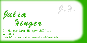 julia hinger business card